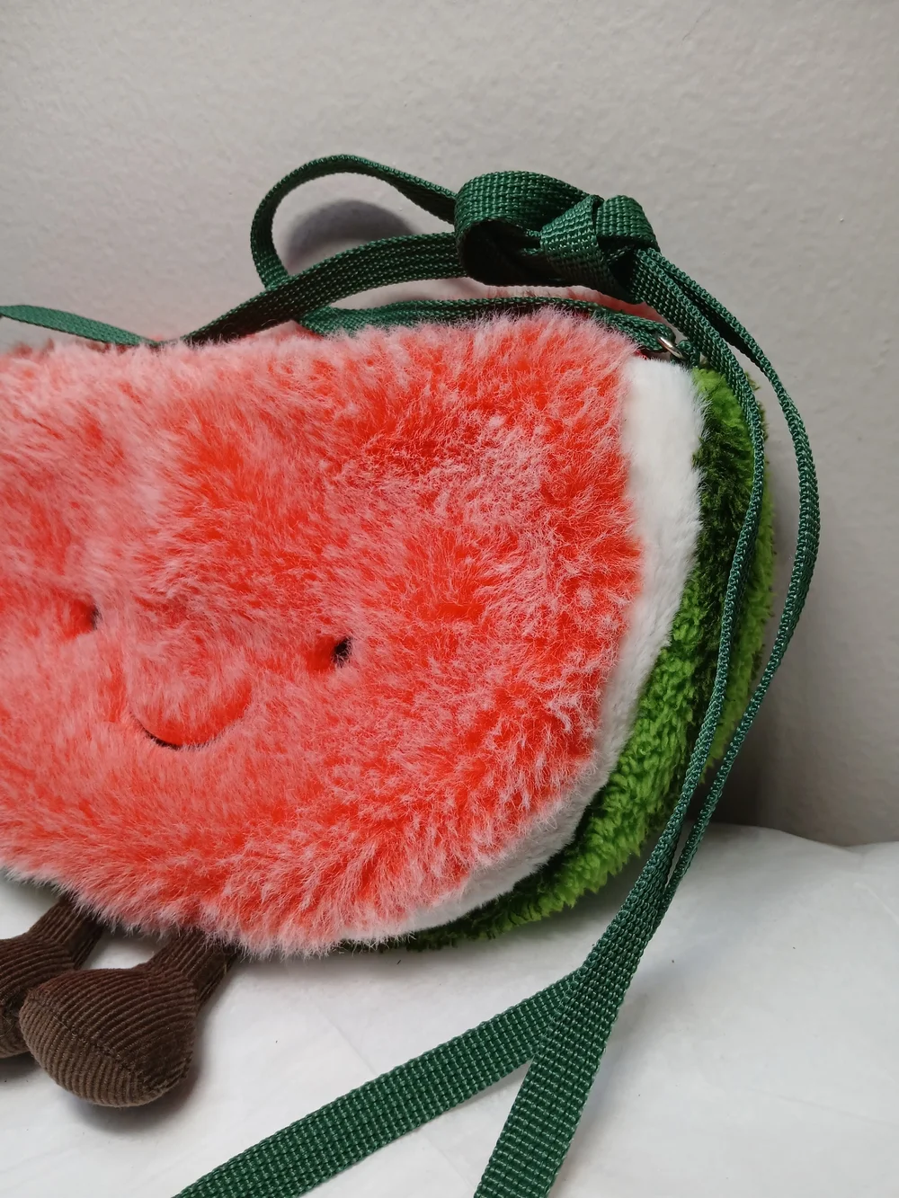 Jellycat Watermelon Plush Crossbody Bag in Red, Green & Brown